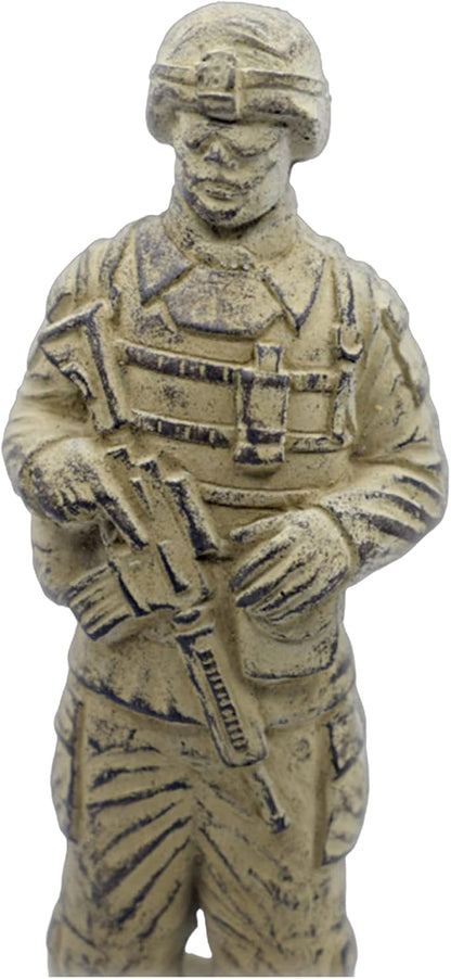 Solid Rock Stoneworks Small Standing Soldier 13in Tall Desert Sand Brown Color