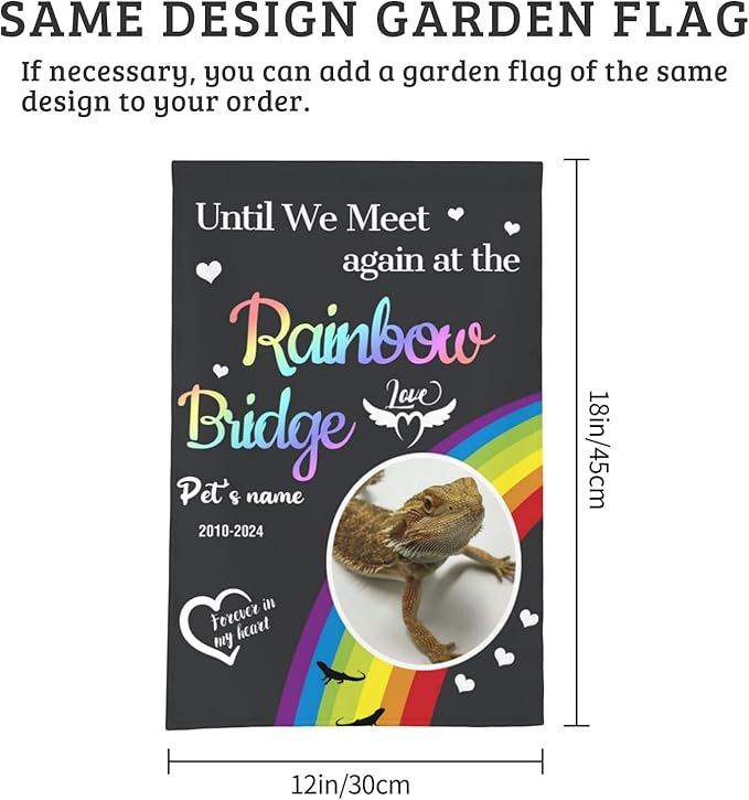 Cowcute Personalized Bearded Dragon Memorial Stone - Customized Sympathy Gift, Custom Garden Stone Grave Marker Headstone for Bearded Dragon, Heart Shaped