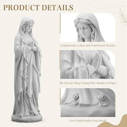 Virgin Mary Praying Statue, 29.9" H Garden Statue of Mary, Blessed Mother Outdoor Religious Sculpture for Patio Yard Home Decor