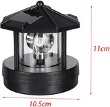 LED Solar Powered Lighthouse,360 Degree Rotating Lamp Waterproof Statue Rotating Lights for Garden Yard Outdoor Decor
