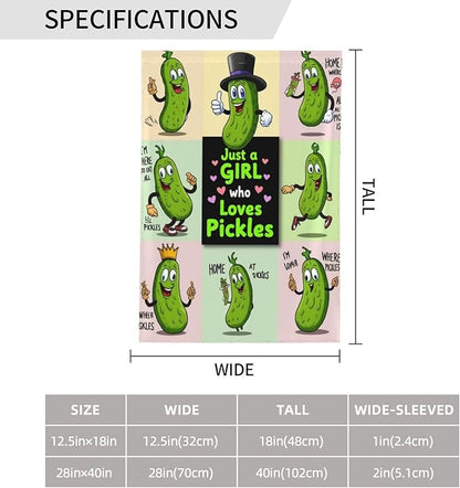 Just A Girl Loves Pickles Garden Flag Double Sided Flags For Room Outside Yard Flag Outdoor Banner Wall Art Hanging 28"X40"