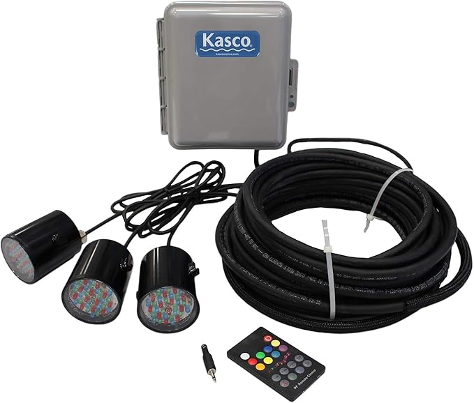 Kasco VFX Series Aerating Pond Fountain - 1/2 Horse Power 120V Single Phase with 50 ft Electric Power Cord | RGB Lighting | Efficient Pond Aeration Systems
