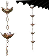rain Chains Rain Chain Copper Imitation Chains for Gutters 3.3ft with 5 Cups Easy to Install Catcher for Outside Courtyards Replacement for Downspout Style 2