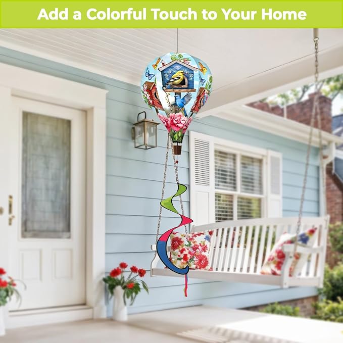 Briarwood Lane Floral Birdhouse Hot Air Balloon Spinner