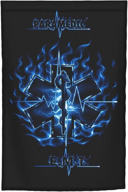 EMS Emergency Medical Service EMT Paramedic Ambulance Garden Flag Double Sided Vertical 12×18 Inch Banners Double Sided For Lawn Patio Yard Garden Home Outdoor Decor