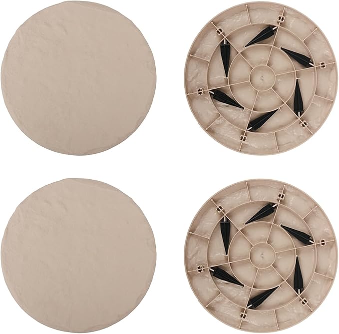 4Pcs Outdoor Stepping Stone Weather-Proof Garden Yard Lawn Patio Decorative Stone Walkway Pathway Pavers Round Square Hexagon Landscaping Stone Milestones Decorative Beige Hexagon