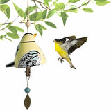 Cute Ceramic Wind Chimes for Outside and Indoor, Memorial Windchime with Soothing Melodic Tones, Gifts for Mom, Garden Patio Balcony Home Decor Hanging Windchimes (Single Bird-Yolk)