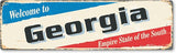 SmartSign 4 x 14 inch Welcome To Georgia State Vintage Metal Sign “Empire State”, 40 mil Rustproof Aluminum with Clear Overcoat, Retro Wall Décor, Multicolor, Made in USA