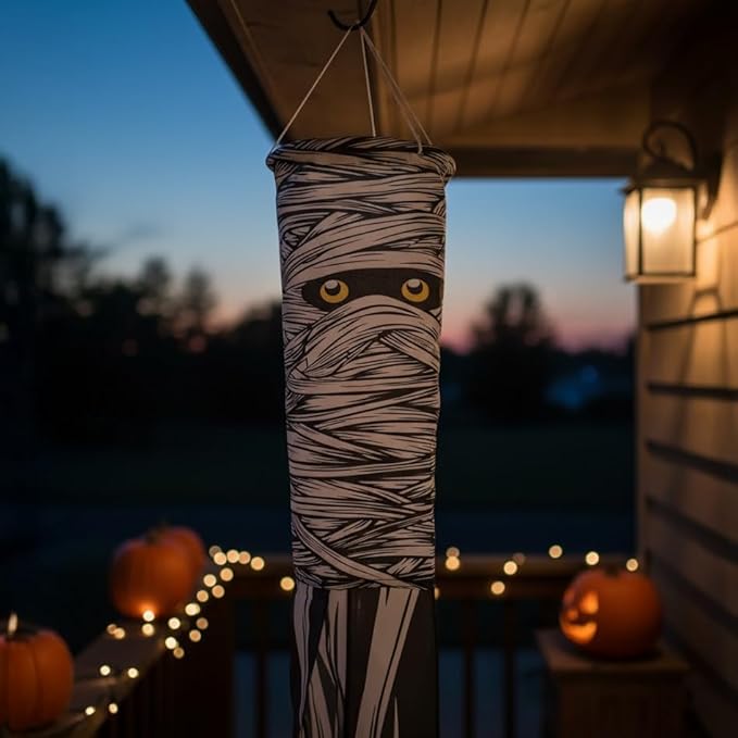 Madrona Brands Halloween Mummy Windsock | Durable Outdoor Hanging Halloween Decoration | Yard, Porch, Lawn | 48 Inch