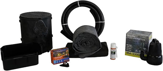 HALF OFF PONDS Savio Pond Free 3300 Waterfall Kit, with 10 ft by 10 ft EPDM Liner and 3,300 GPH Water Pump - PSS6
