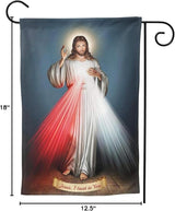 YISHOW Divine Mercy Garden Flag Double Sided Vertical Religious Faith Jesus Christian House Flags Yard Signs Outdoor Decor 12.5"X18"