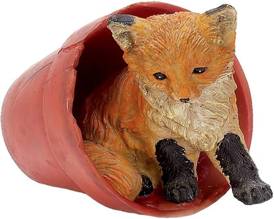 homestyles Call of The Wild Baby Fox in a Pot Garden Statue Figurine