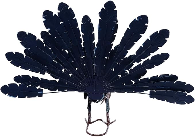Metal Peacock Statue, Realistic Peacock Sculpture with Intricate Feather Details, Weatherproof Iron Garden Decor for Outdoor Lawn or Indoor Living Room Display