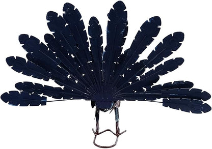 Metal Peacock Statue, Realistic Peacock Sculpture with Intricate Feather Details, Weatherproof Iron Garden Decor for Outdoor Lawn or Indoor Living Room Display