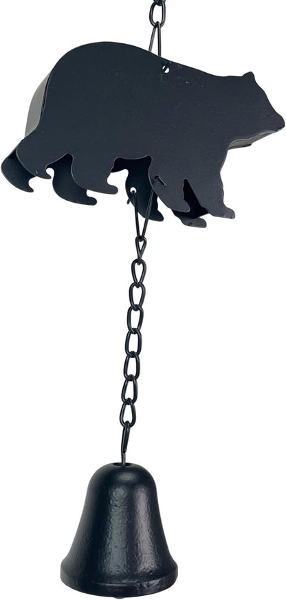 Black Bear Rain Chain - 75 inches Long with 8 3D Bear Designs, Weighted Bell for Wind Chime Sound, Durable and Weather-Resistant - Eco-Friendly Rainwater Collection or Downspout Replacement