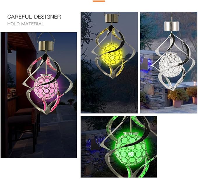 Outdoor Hanging Solar Lights, Waterproof Solar Powered Decorative Landscape Lanterns with 7 Color Auto-Changing for Garden Walkway Patio Yard Solar Wind Chime Lights,1 Pack