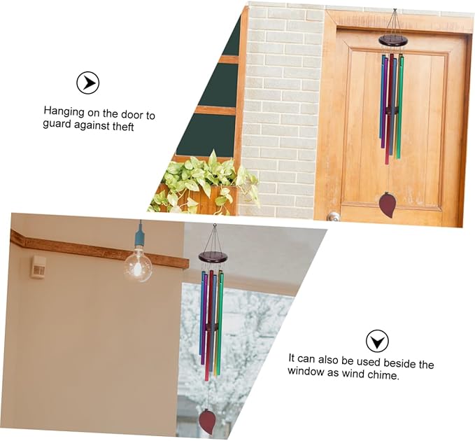 Milisten 2pcs Unique Metal Wind Chimes Decorative Wind Bells Solid Wood Craft for Decor