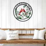 Personalized Name Garden Cardinal Metal Signs, Custom Family Name Outdoor Indoor Wall Decorations, Wall Art for Mom Sister Grandma Dad, Housewarming Gift Birthday Retirement