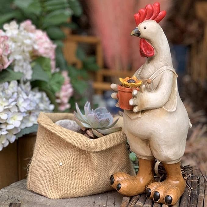 Garden Ornaments Outdoor Resin Garden Ornament Hand-Painted Creative Animal Zodiac Ornaments Sculpture Outdoor Garden Housewarming Gift Garden Ornaments