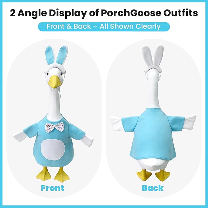 Independence Day Style Cute Outfit for 23-Inch Cement Goose – Outdoor Garden Yard Porch Decor