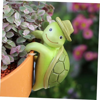 ERINGOGO Resin Turtle Plant Decoration Cute Climbing Tortoise Ornament for Outdoor Plants Weather-Resistant Garden Statue Charming Decor for and Flowers