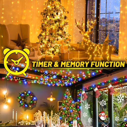 Christmas Lights 300 LED 99FT 11 Modes Color Changing String