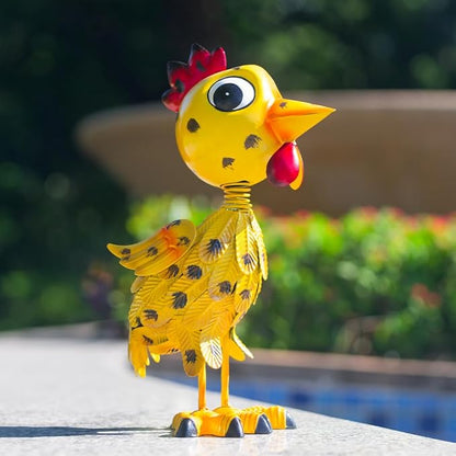 Metal Rooster Garden Statue Outdoor Chicken Decor Yard Art Decoration,Garden Sculptures for Backyard Patio Lawn Ornaments