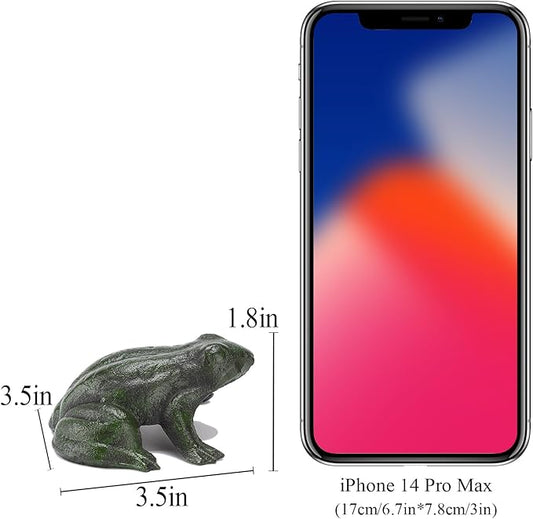 BRASSTAR Cast Iron Simulation Green Frog Statue Paperweight Lawn Garden Home Office Desk Figurine Decor TQGJPT540
