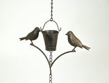 Mayrich 78 Inch Dark Brown Metal Rain Chain Decorative Bird Patio Decor Garden Accent, One Size