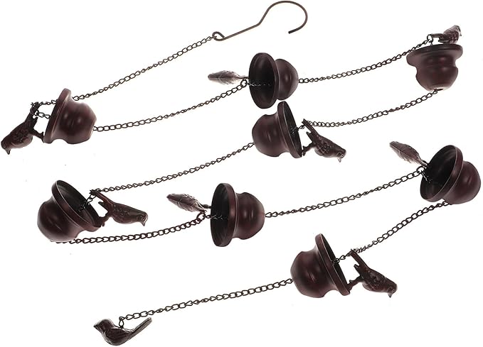 BESTonZON Metal Rain Chain for Garden and Porch, Decorative Outdoor Rainwater Diverter with Cups, 2.4m Vintage Copper Finish, Reusable Gutter Drainage Solution for Yard and Roof
