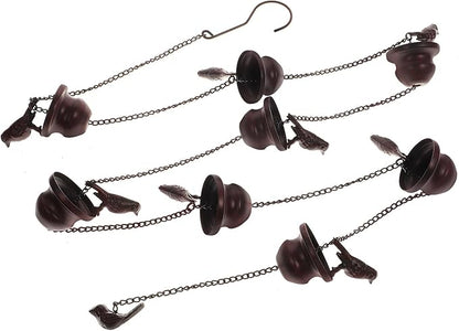 BESTonZON Metal Rain Chain for Garden and Porch, Decorative Outdoor Rainwater Diverter with Cups, 2.4m Vintage Copper Finish, Reusable Gutter Drainage Solution for Yard and Roof