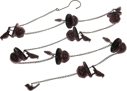 BESTonZON Metal Rain Chain for Garden and Porch, Decorative Outdoor Rainwater Diverter with Cups, 2.4m Vintage Copper Finish, Reusable Gutter Drainage Solution for Yard and Roof