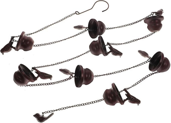 BESTonZON Metal Rain Chain for Garden and Porch, Decorative Outdoor Rainwater Diverter with Cups, 2.4m Vintage Copper Finish, Reusable Gutter Drainage Solution for Yard and Roof
