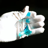 20pcs Chandelier Crystals Maple Leaf Prism Pendant Parts Connected Glass Octagon Beads Chain for Chandelier Decoration 38mm (Indicolite)