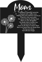 Roowest Cemetery Grave Decorations Acrylic Memorial Stakes Grave Stake Markers Sympathy Garden Plaque Waterproof Remembrance Sympathy Gift for Cemetery Graveside Outdoors Yard(Mom)