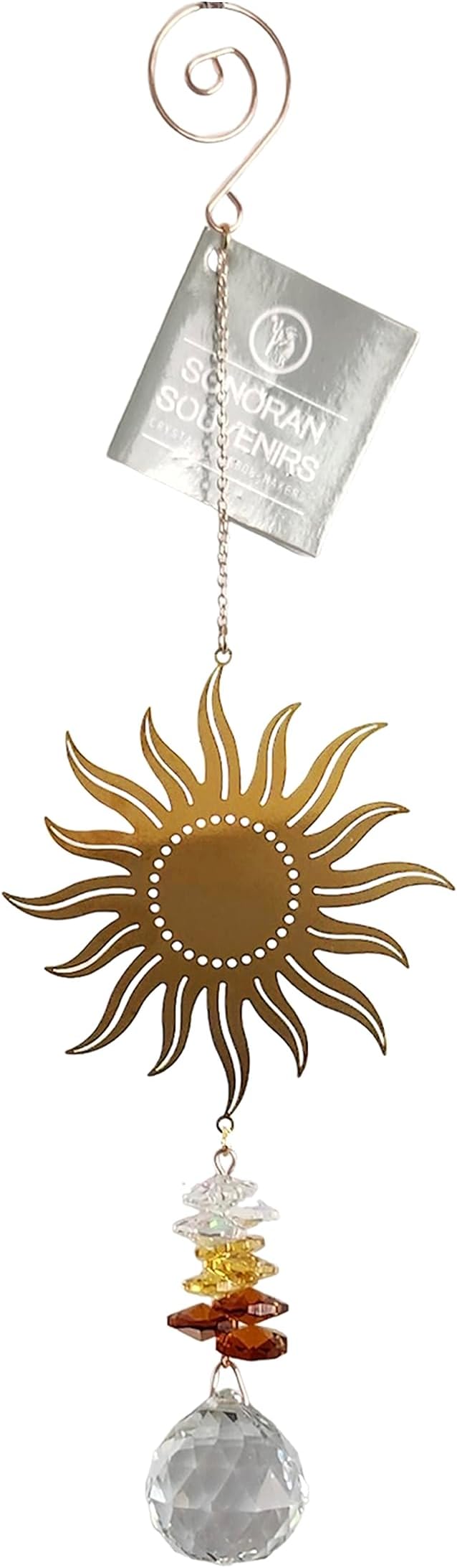 Crystal Cascade Suncatcher - Rose Gold Crystal Hanging Ornament for Windows Hanging Prism Rainbow Maker Feng Shui (Sun)