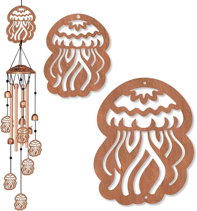Wind Chimes for Outside, Melodious Melodic Tones Jellyfish Style Windchimes Suitable for Outdoor Garden Patio Porch Decor, Unique 33“ Metal Memorial Wind Chimes Friendship Gifts for Women