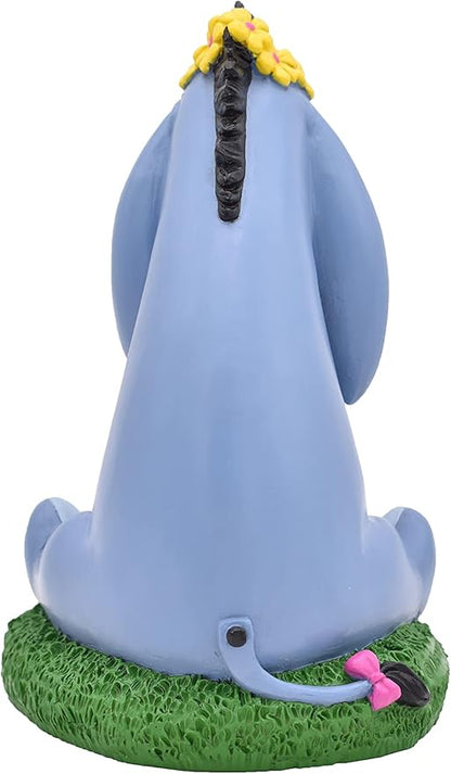 Disney Eeyore Daisy Crown Welcome Everyday Outdoor Garden Statue, 10 inches Tall, Officially Licensed Disney Product