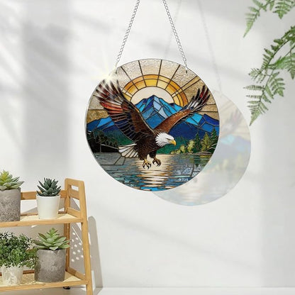 Bald Eagle Acrylic Suncatcher, Animal Hanging Suncatcher, Indoor Window Wall Art, Nature Acrylic Window Hanging, Christmas Decor, Housewarming Gift, Eagle Lover Gift for Women Men