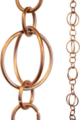 Nutshell Stores Circles Link Rain Chain - Copper Plated - 8 Feet