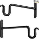 Hanging Plant Brackets 8 Inch - 2 Pack Plant Hanger for Hanging Plants, Heavy Duty Plant Hook for Hanging Bird Feeders, Flower Baskets, Wind Chimes, Lanterns, Indoor or Outdoor.