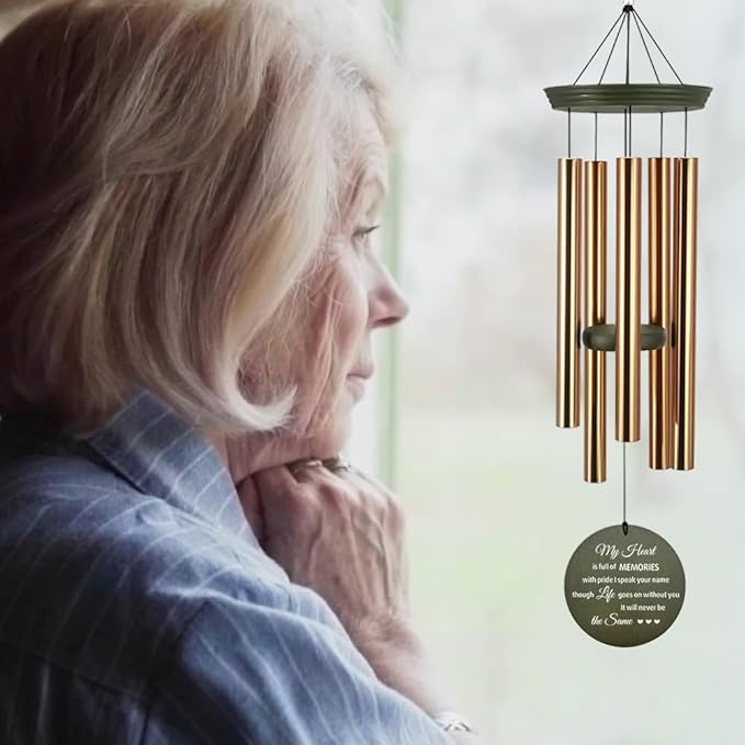 Personalized Wind Chimes 36inch, in Loving Memory of Sympathy Wind Chimes, Memorial Funeral Gifts, Cardinal Bird Deep Tone Wind Chime, Loss of Loved Dad/Mom Outdoor (Produced in USA)