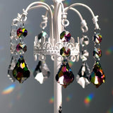 20pcs Chandelier Crystals Maple Leaf Prism Pendant Parts Connected Glass Octagon Beads Chain for Chandelier Decoration 38mm (Rainbow)