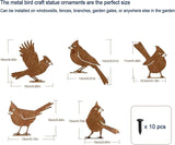 5PCS Rusty Metal Birds Decoration, Outdoor Fence Yard Decor, Metal Bird Art, Fence Decorations Outdoor, Rustic Garden Decor, Garden Sculptures Statues, Lawn Ornaments (Cardinal)