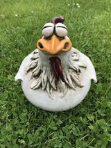 Teaeeno Funny Farm Chickens Sculpture Fence Decor,Outdoor Real Animal Statue,Cute Chicken Sculpture,Curious Chicken Statues for Garden Stairs,Patio,Backyard and Outdoor Farm Decor,3 Chickens a Sets