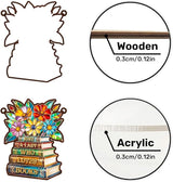 Jesuspirit - Window Hanging Suncatcher – Crystal Clear Acrylic & Wood Sun Catcher for Home Decor, for Women (Just A Lady Who Loves Books, 8 Inches)