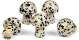 15PCS Dalmation Natural Stones Mushroom Sculpture Decor Crystal for Home Crafts Flower Pot Gemstone Mini Mushroom Hand Making Yard Decoration