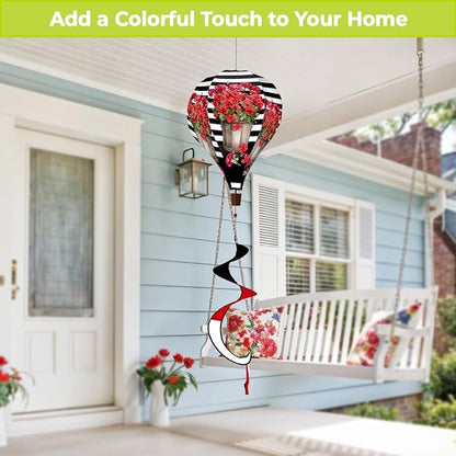 Briarwood Lane Striped Geraniums Hot Air Balloon Spinner