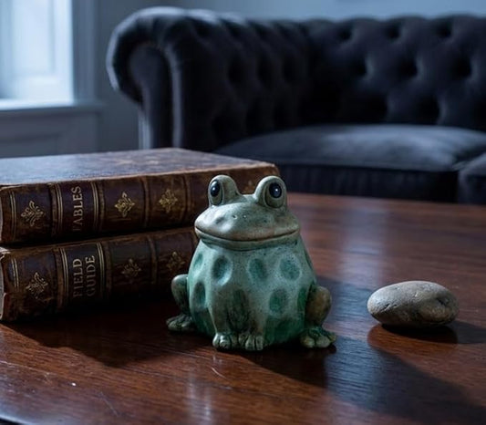 Napco Imports Decorative 3 Inch Indoor or Outdoor Sculpture Figurine Garden Statue Green Spotted Frog
