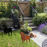 Pssopp Garden Metal Dog Stakes, Labrador Silhouette Animal Sculpture for Backyard Garden Decoration (Black)